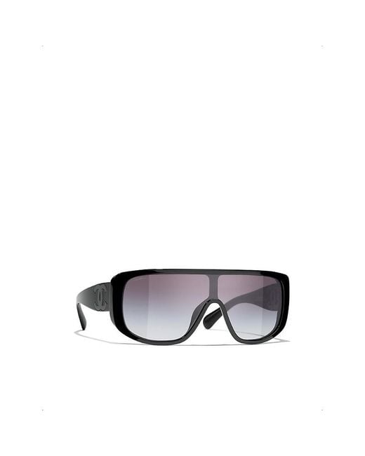 Chanel Black Shield Sunglasses