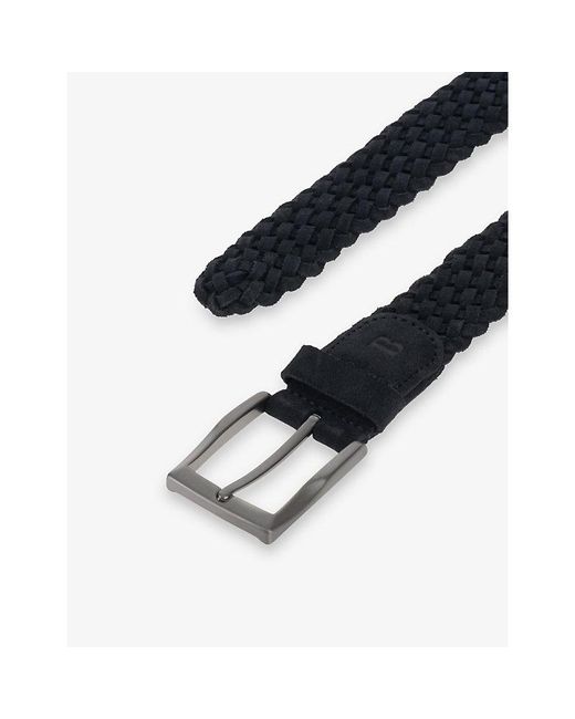 Boggi Black Woven Suede Belt for men