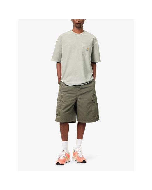 Carhartt Green Mandler Cotton Cargo Shorts for men