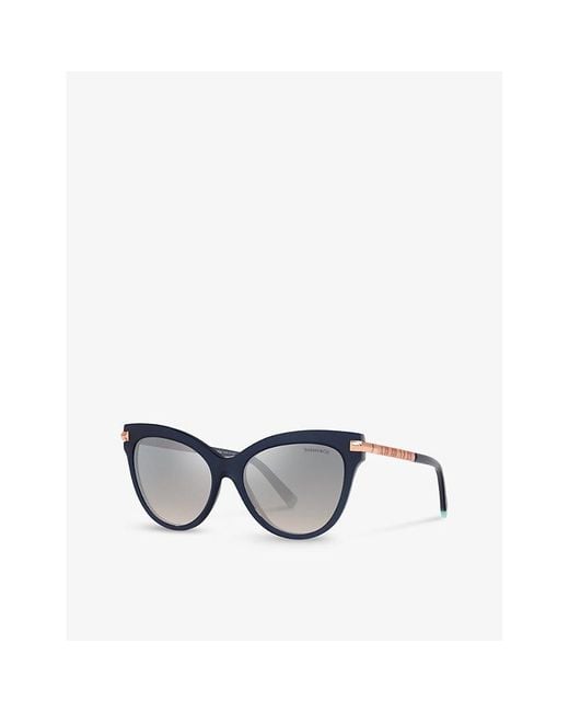 Tiffany & Co Gray Tf4182 Cat Eye-frame Acetate Sunglasses