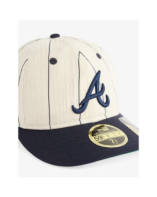 KTZ White 59Fifty Atlanta Braves Mlb Cotton Baseball Cap for men