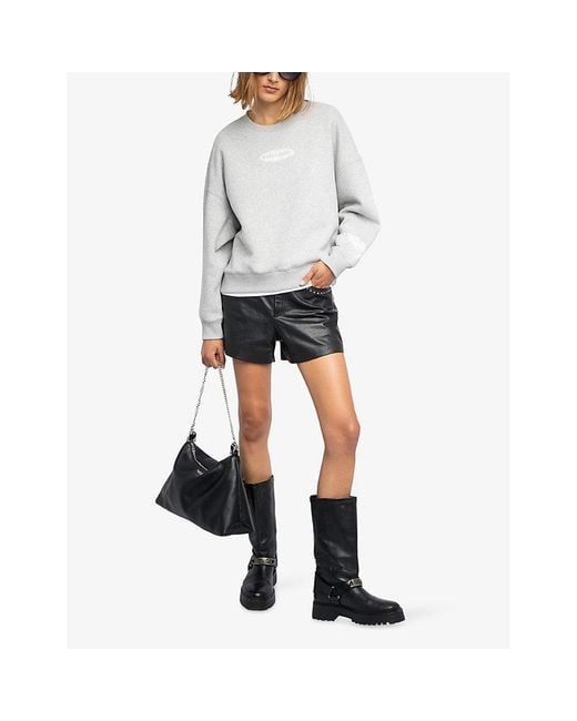 Zadig & Voltaire White Mira Logo-Print Cotton-Jersey Sweatshirt