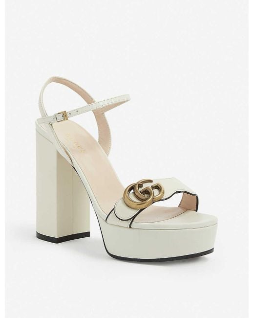 Gucci marmont white sandals on sale