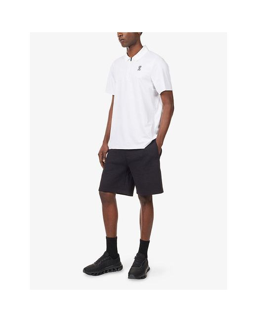 On Shoes White Court Logo-Print Stretch-Jersey Polo Shirt for men