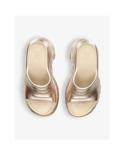 Givenchy Natural Marshmallow Chunky-sole Metallic-rubber Wedge Mules