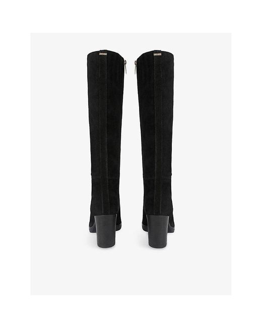 Carvela Kurt Geiger Black Suede Heeled Knee-High Boots
