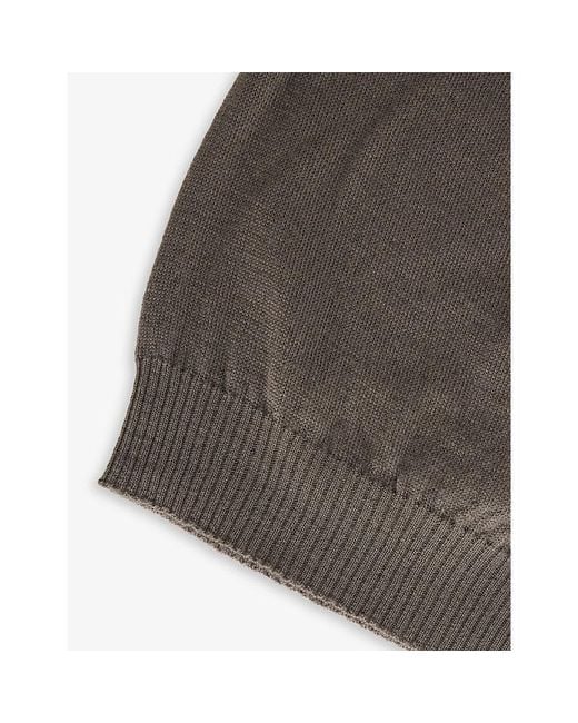Rick Owens Gray Domed Knitted Wool Beanie Hat for men