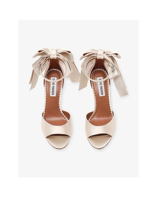 Steve Madden White Bougie Heeled Satin Sandals