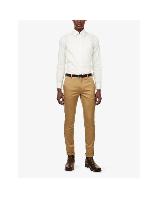 Paul Smith White Pinstripe Long-Sleeve Cotton-Blend Shirt for men