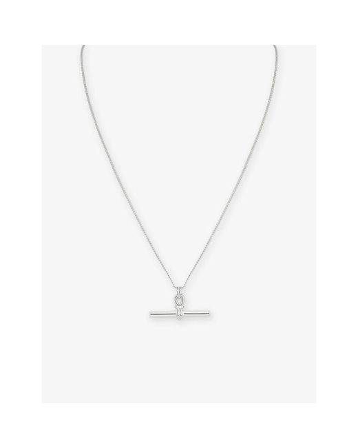 Astrid & Miyu Metallic Hardware T-Bar 925 Sterling Pendant Necklace