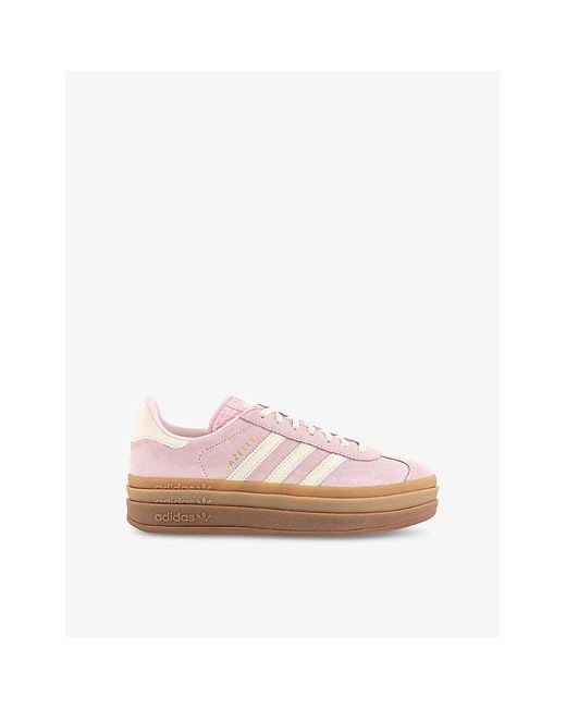 Adidas Pink Gazelle Bold Suede Low-Top Trainers