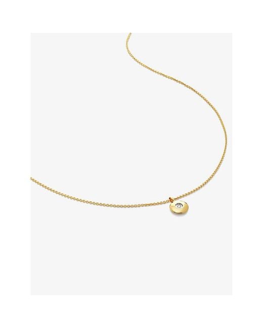 Monica Vinader Natural April Birthstone 18Ct-Plated Vermeil Sterling- And Diamond Pendant Necklace