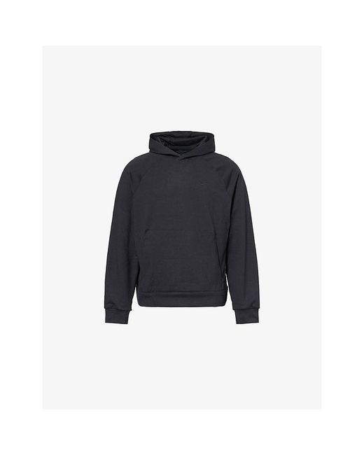 Nike Blue Primary Brand-Embroidery Stretch-Woven Hoodie for men