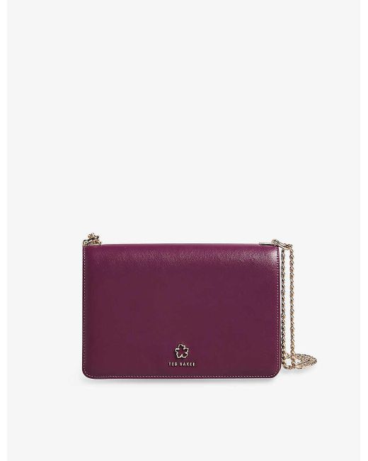 Ted Baker Jorjey Flowereyelet Leather Crossbody Bag in Purple Lyst