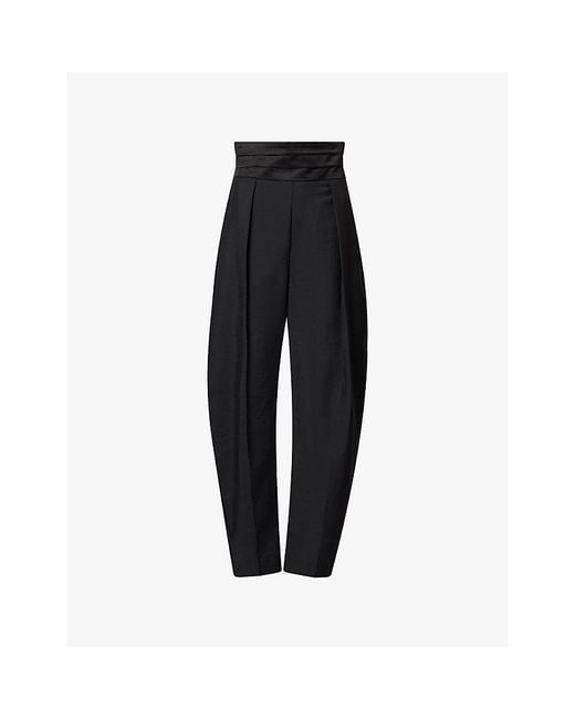 RÓHE Frames Black Puck Tailored Wool-Blend Trousers