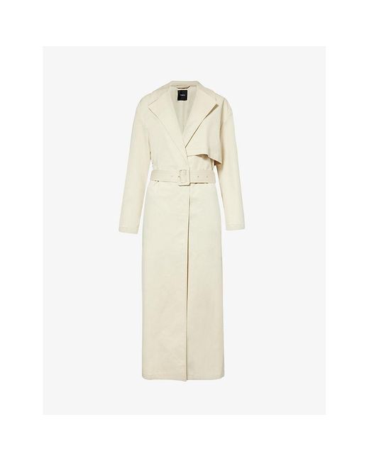 Theory Natural Notch-lapel Relaxed-fit Stretch-cotton Trench Coat X