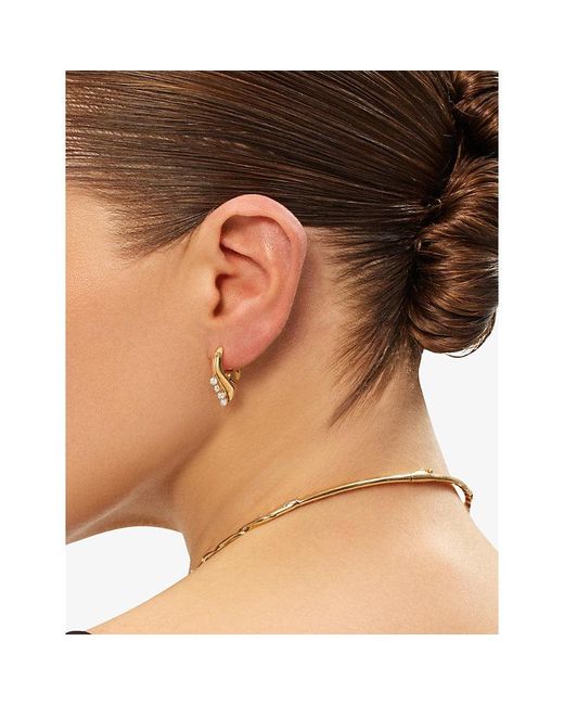 Kismet by Milka White Flare 0.21Ct Diamond Huggie Earring
