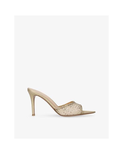 Gianvito Rossi Metallic Rania 85 Mesh Heeled Mules