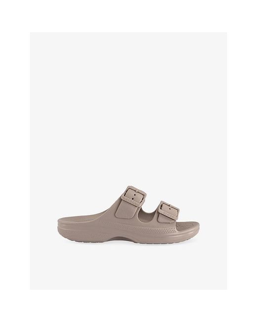 CROCSTM Brown Saturday Two-Strap Rubber Sandals