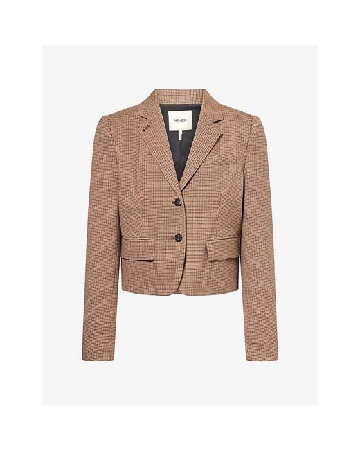 ME+EM Natural Slim-Fit Cropped Woven Blazer