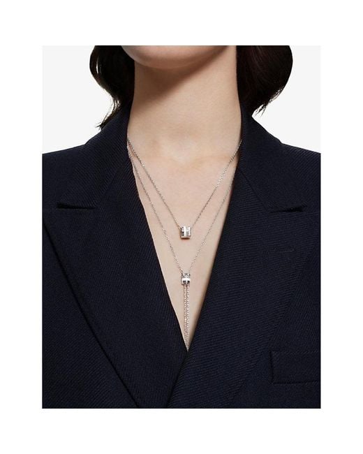 Boucheron White Quatre Double Edition Large 18Ct-, Hyceram And 0.24Ct Round-Brilliant Cut Diamonds Pendant Necklace for men