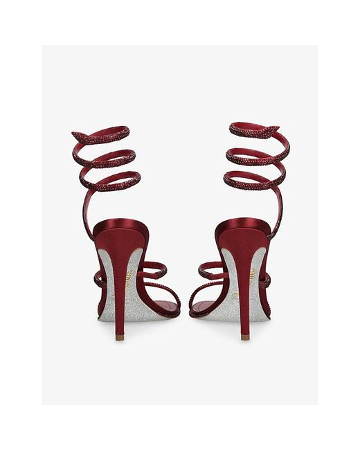 Rene Caovilla Pink Cleo 105 Leather Heeled Sandals
