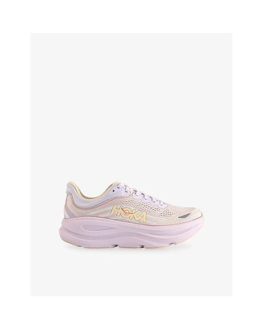 Deckers Hoka Pink Bondi 9 Mesh Trainers