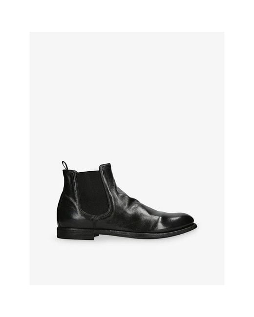 Officine Creative Black Chronicle Leather Chelsea Boots for men