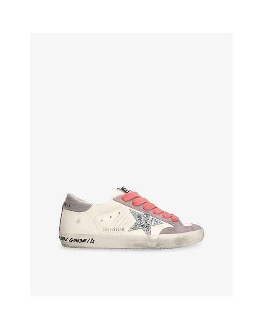 Golden Goose Deluxe Brand Pink Super-Star Leather Low-Top Trainers