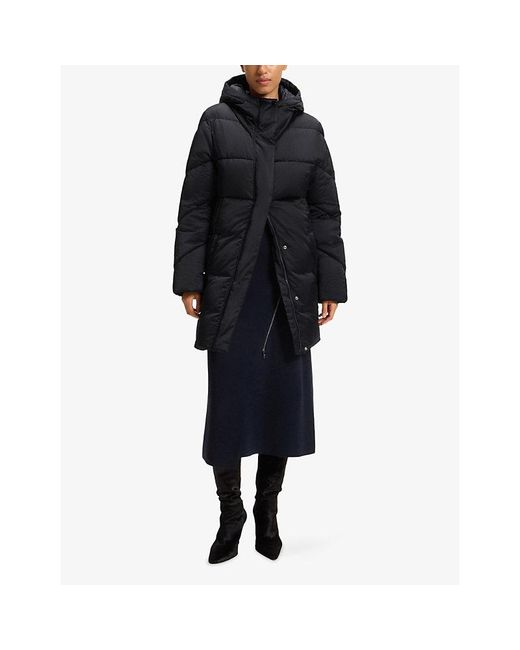Boss Blue Relaxed-Fit Padded Shell Coat