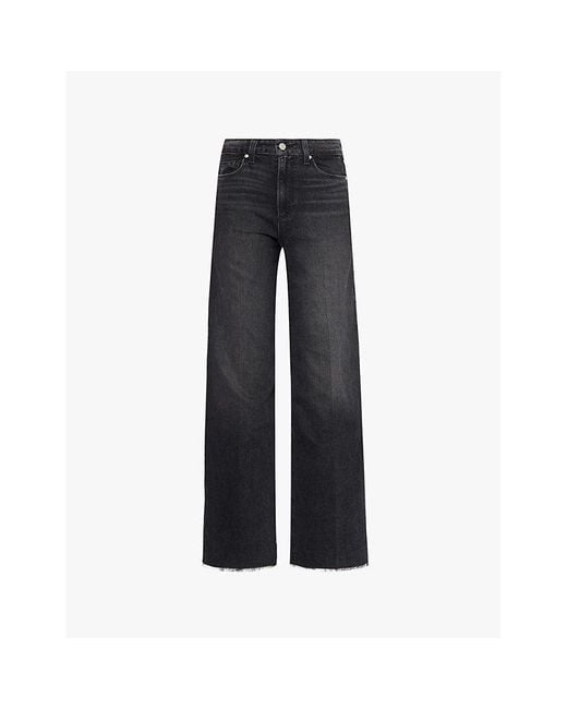 PAIGE Blue Anessa 31' Wide-Leg Denim Jeans
