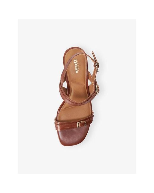Dune Pink Jiving Leather Heeled Sandals