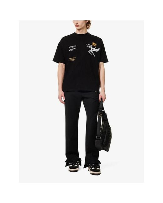 Represent Black Icarus Graphic-print Cotton-jersey T-shirt for men