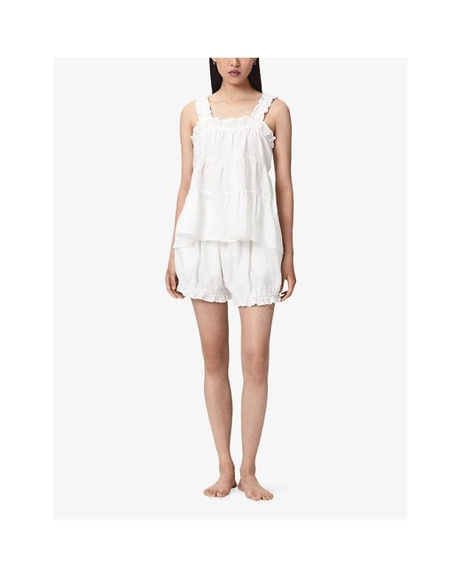 AllSaints White Nettlie Two-Piece Linen Set