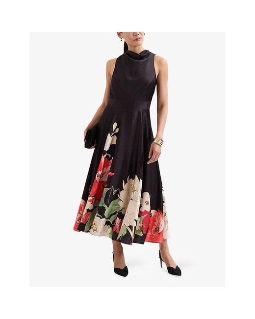 Phase Eight Black Cheryl Printed Woven Midi Dress