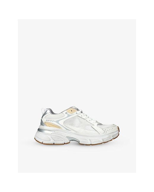 Golden Goose Deluxe Brand White Lightstar 10272 Low-Top Leather And Mesh Trainers