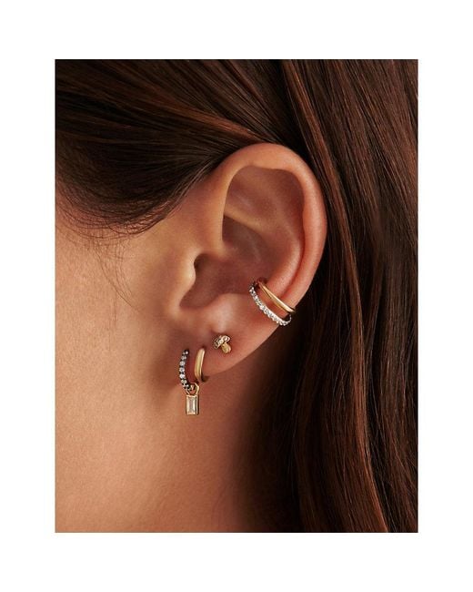 Missoma Metallic Mushroom 9Ct And 0.02Ct Diamond Single Stud Earring