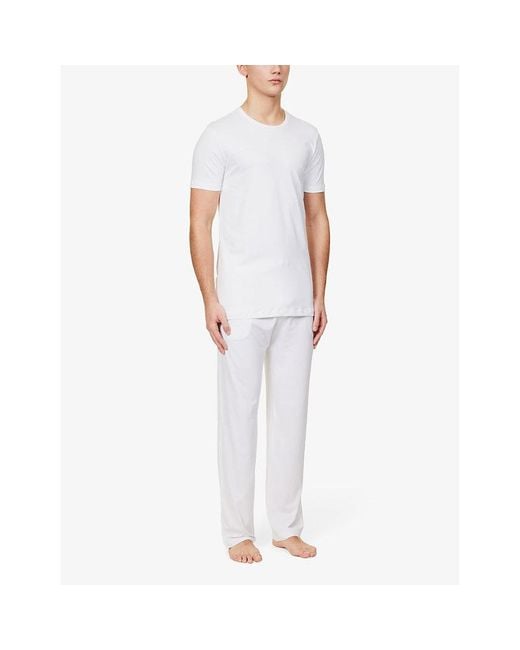 Falke White Regular-Fit Crewneck Stretch-Cotton T-Shirt Pack Of Two for men