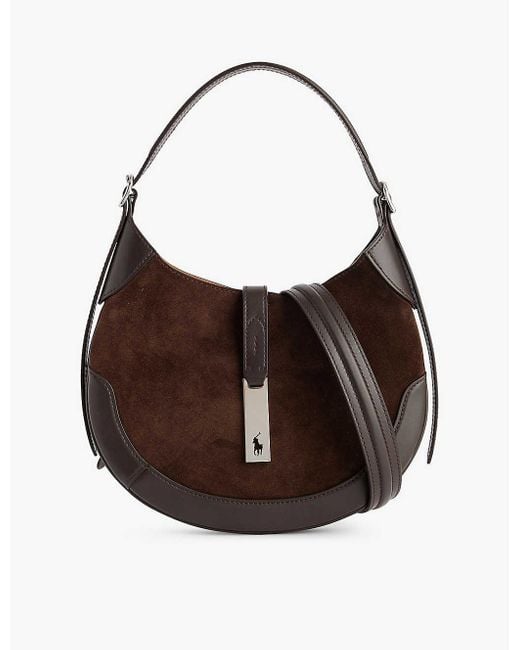 Polo Ralph Lauren Brown Id Suede Shoulder Bag