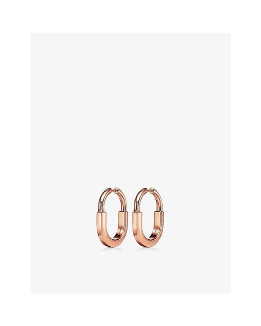 Tiffany & Co White Lock 18Ct Rose- And 0.19Ct Diamond Earrings