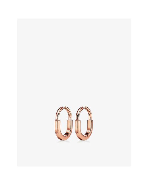 Tiffany & Co White Lock 18ct Rose-gold And 0.19ct Diamond Earrings