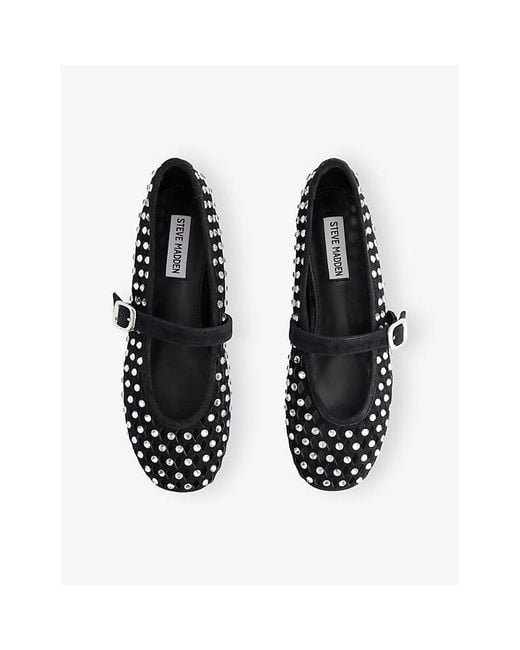 Steve Madden Black Rerun 015 Suede Ballet Flats
