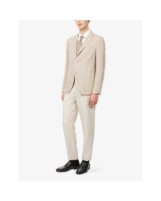 Eleventy Natural Notch-Lapel Patch-Pocket Wool-Blend Jacket for men