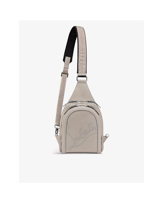 Christian Louboutin Natural Loubifunk Logo-embossed Leather And Woven Cross-body Bag for men