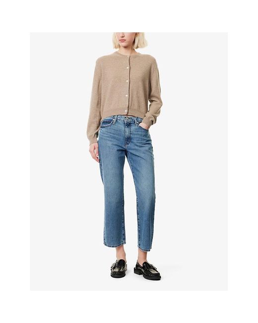 FRAME Blue The Hang Five-Pockets Straight-Leg Mid-Rise Denim Jeans