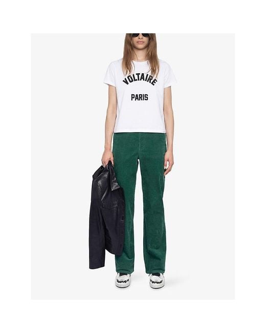 Zadig & Voltaire White Alys Brand-Appliqué Cotton-Jersey T-Shirt