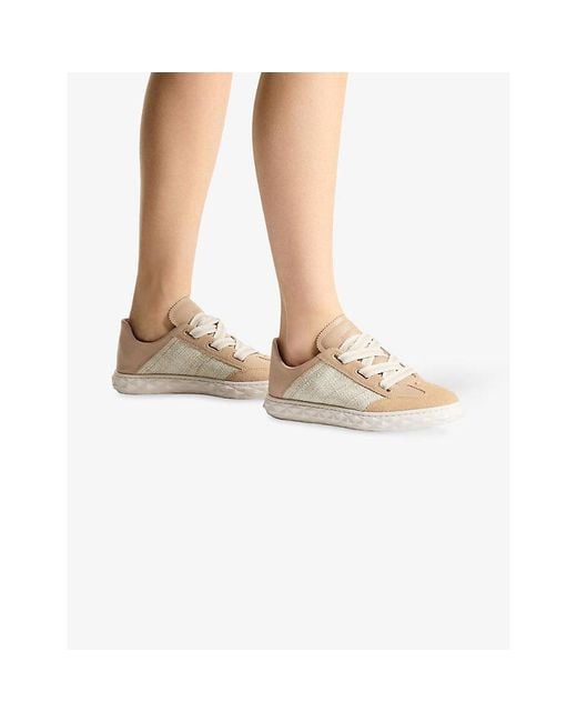 Jimmy Choo White Diamond Light Flex Leather Trainers