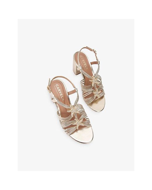 Carvela Kurt Geiger White Marina Faux-Leather Heeled Sandals