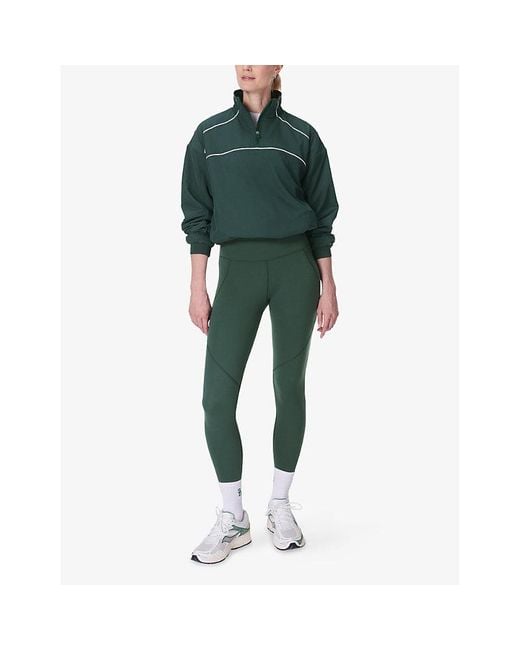 Sweaty Betty Green Warm Perform Fleece-Lined Stretch-Woven Jacket