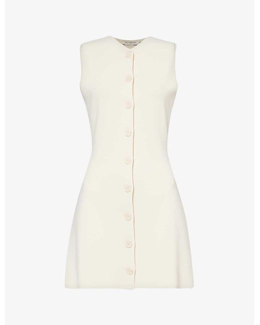 Bec & Bridge White Ilora Button-down Knitted Mini Dress